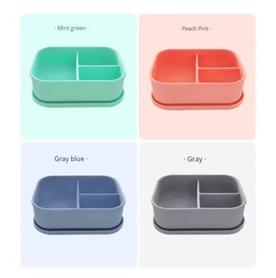 Herbruikbare BPA-vrije siliconen bento lunchbox voor schoolkinderen Voedselopslagcontainer