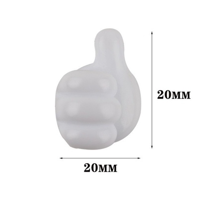 Stylish injectie plastic PVC duim op de muur haak voor kabel clip en sleutel opslag