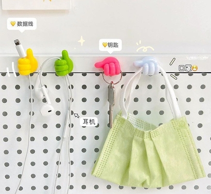 Stylish injectie plastic PVC duim op de muur haak voor kabel clip en sleutel opslag