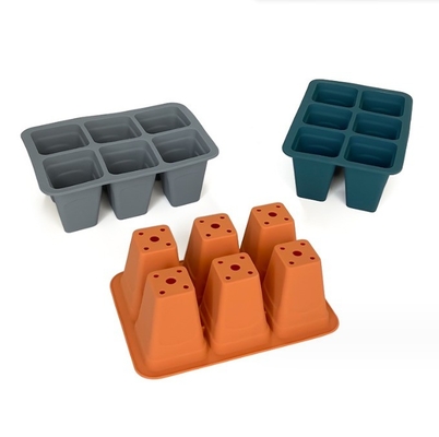 6cells Silicone Plastic Kinderbak Vierkante bloempotten Planters voor tuinbewerking