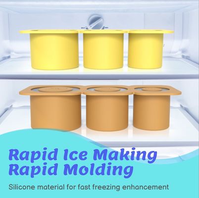 IJssysteem 2024 Silicone cilinder ijsvorm met deksel en container voor vriezer ijsblokkenbak