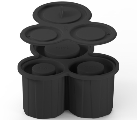 3 stuks siliconen ijsvorm voor een glazen bekertje en een gemakkelijk te lossen siliconen ijsblokbak
